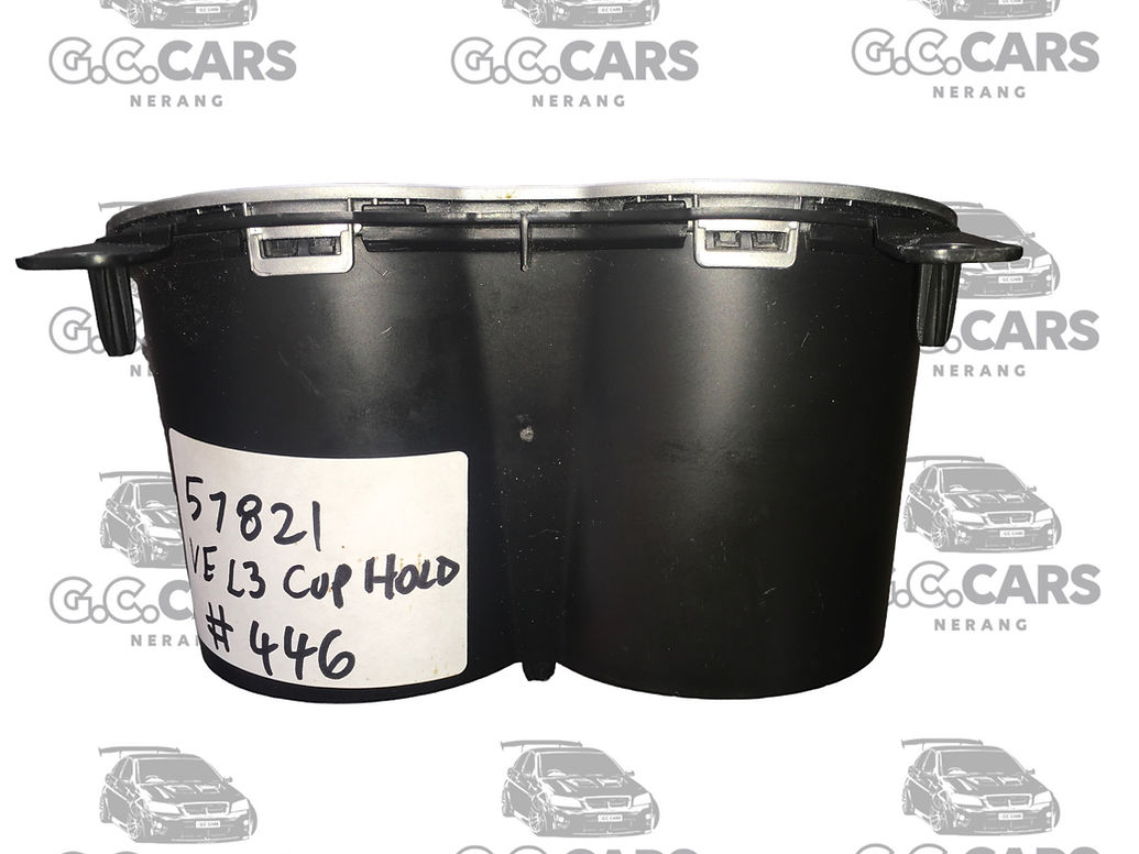 HOLDEN COMMODORE GENUINE GM VE Front Centre Cup Holder & Liner (Silver Rim)