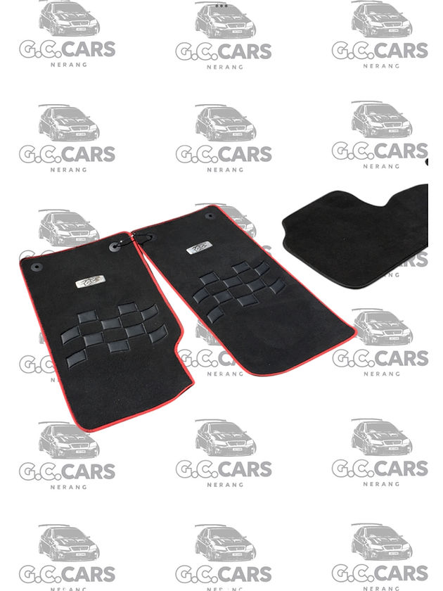 HRT GENUINE VF FRONT RED AND BLACK FLOOR MATS