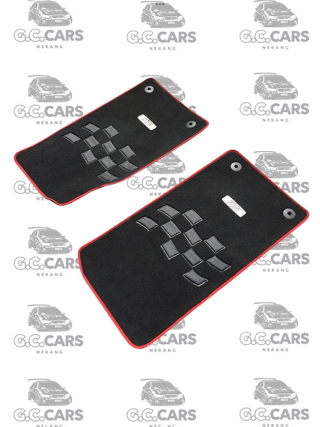 HRT GENUINE VF FRONT RED AND BLACK FLOOR MATS